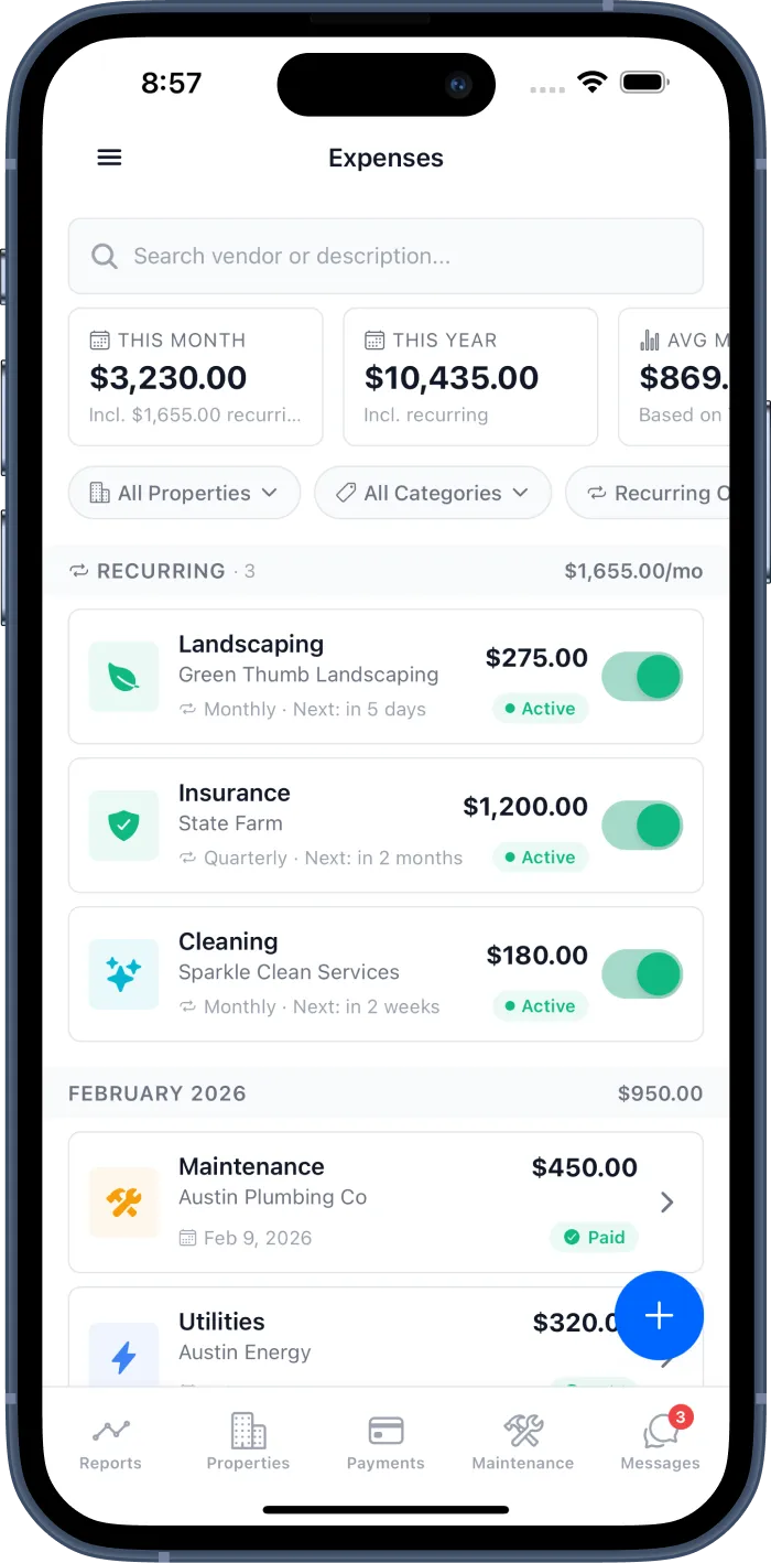 Expense Tracking screenshot
