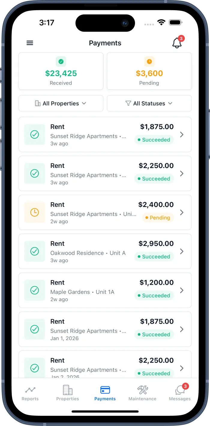 Payment Tracking screenshot